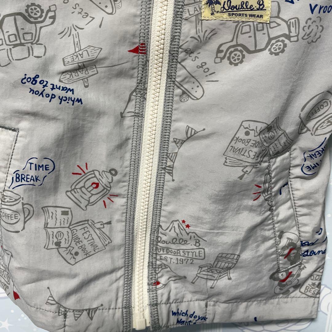 新品タグ付ミキハウス・ダブルb★アメコミ風ウインドブレーカー80定価15,400