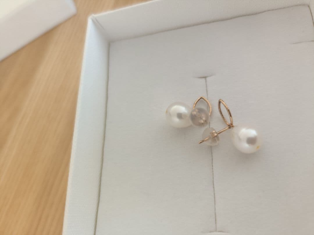 anq.　K10 マーキスパールピアス 淡水パール