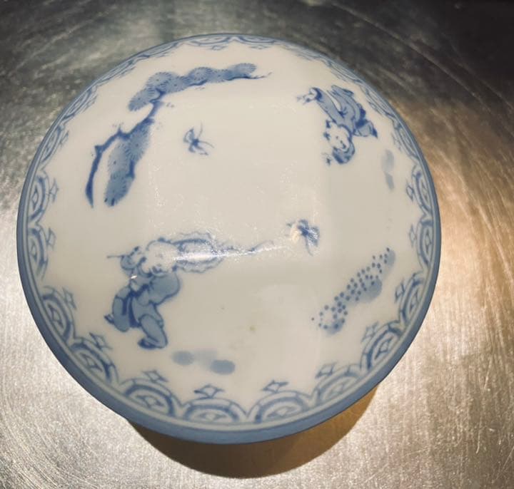 平戸焼　献上唐子蓋物　キャンディボックス　古美術　骨董