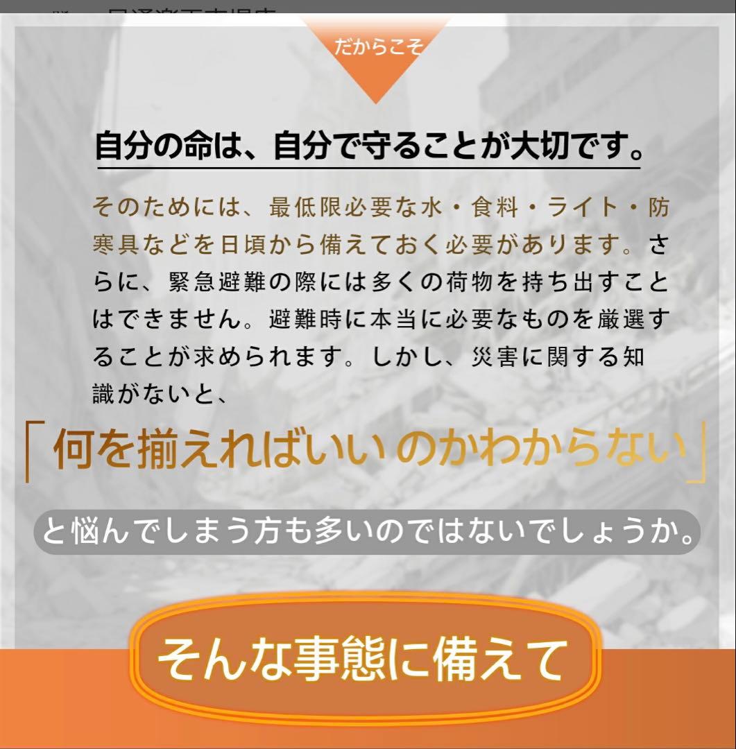 防災リュック 防災士監修 非常用持ち出しセット 47点セット 1人用 新品 軽量