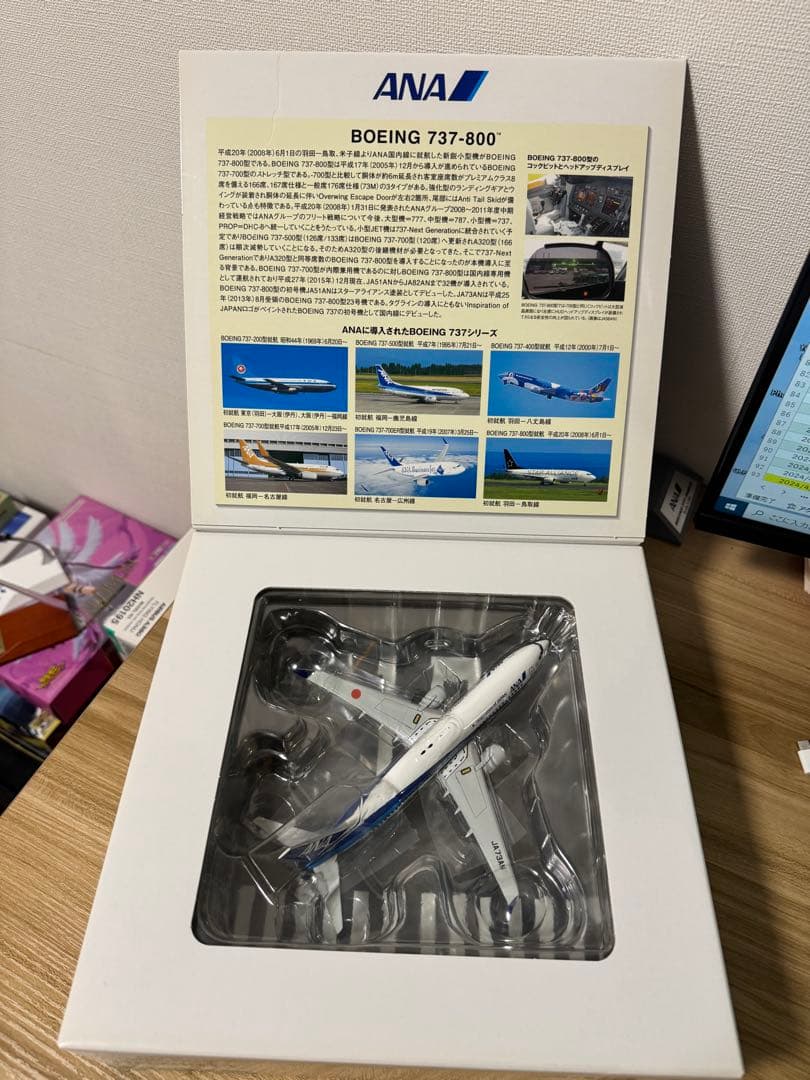 レアANA B737-800 JA73AN 1/200モデル(滑走路付き)