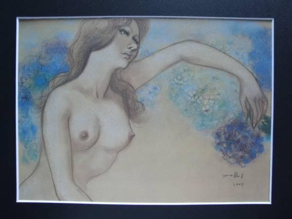 古沢岩美、あじさい、希少大判画集画、新品額装付、状態良好