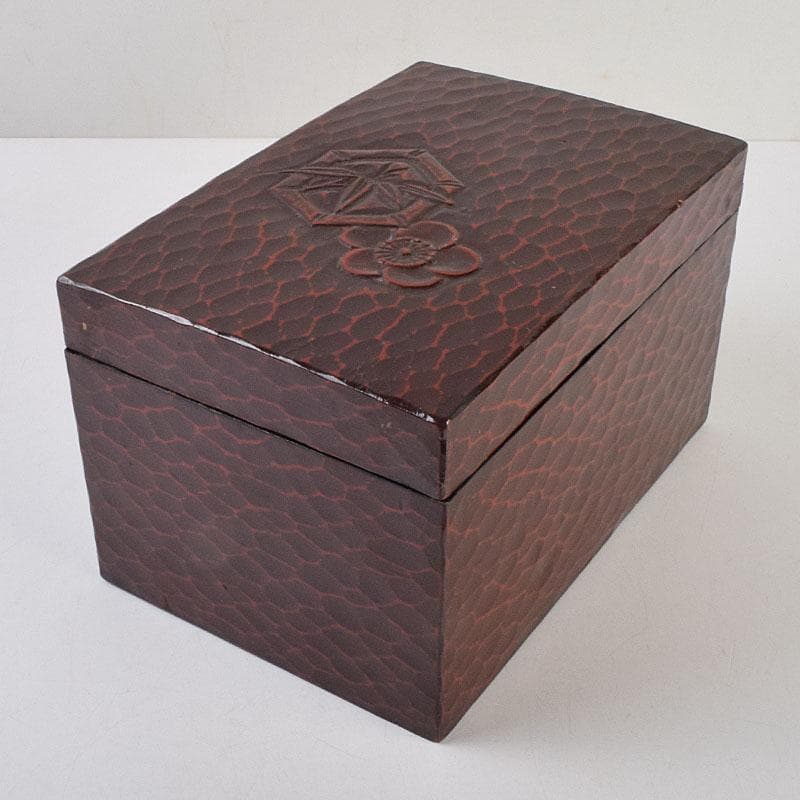 茶道具　鎌倉彫　利休茶箱　織部焼　茶碗　巾筒など　九点　一式　M　R9299