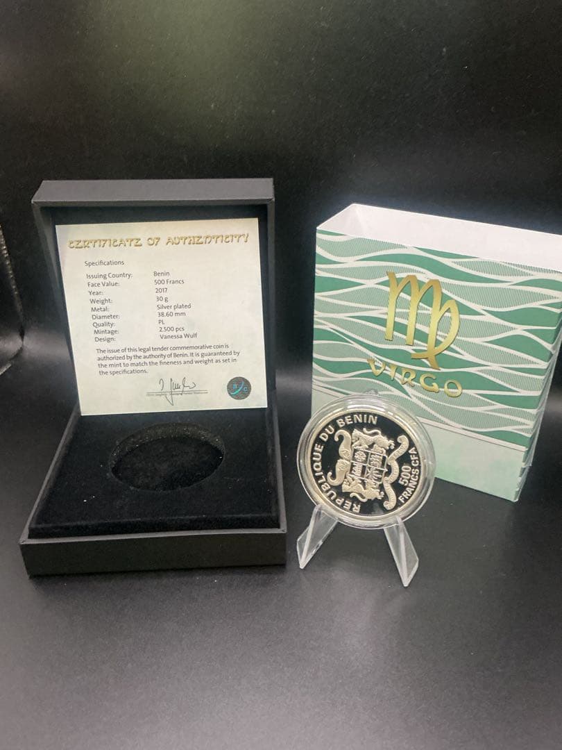 ミュシャ × 黄道十二宮 ― 乙女座、Virgo　銀メッキ付き白銅貨