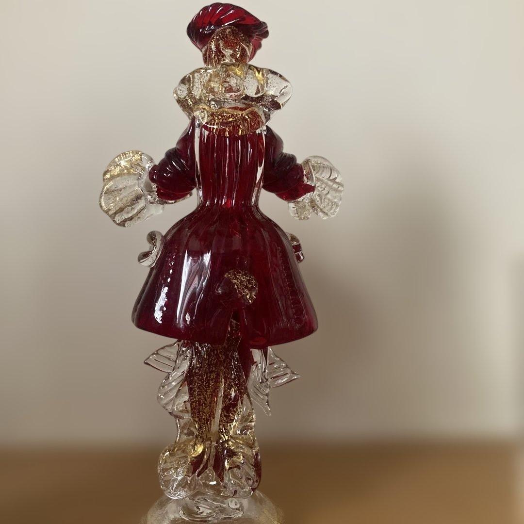 イタリア製 MADE IN MURANO赤色 男女 ヴェネツィアンガラス