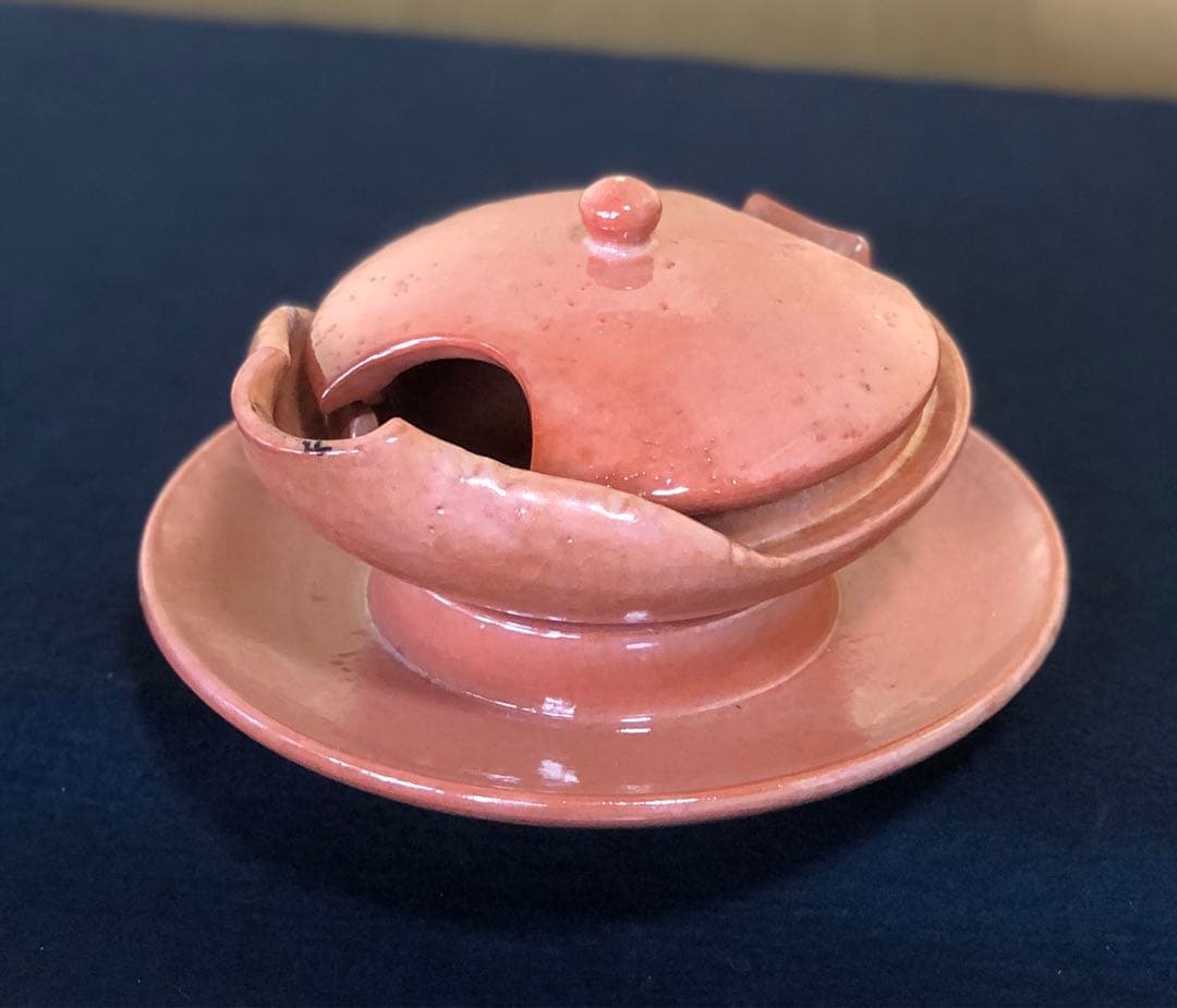 《R》赤楽 楽焼 するめ瓦 和楽 油盞 短檠 燭台 夜咄 260105か4