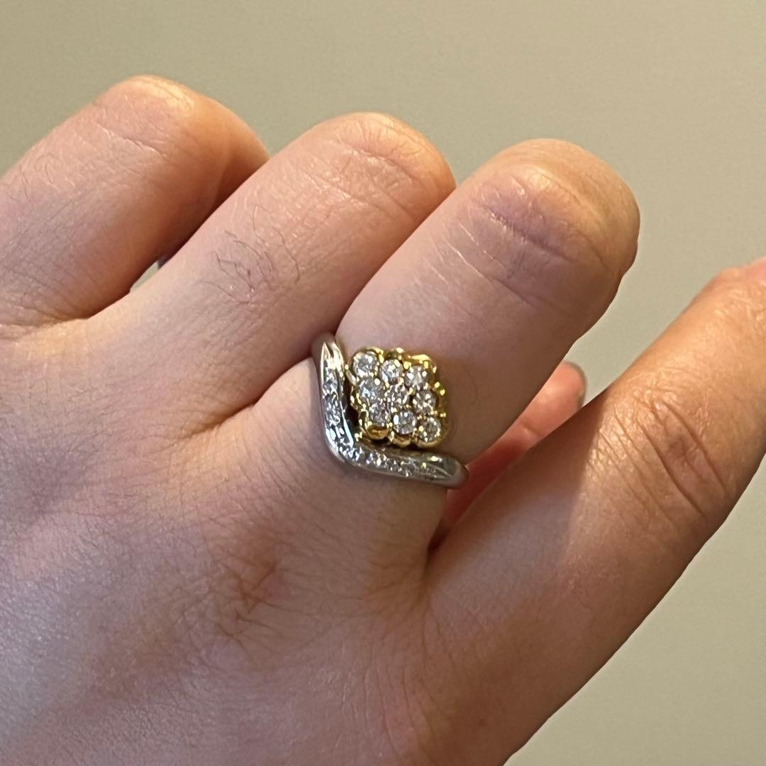 k18/pt900 ダイヤモンド　リング