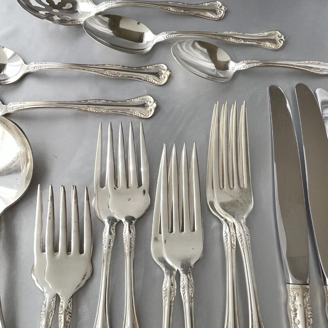 【National Silver】 クイーンエリザベス ディナーセット 4名用