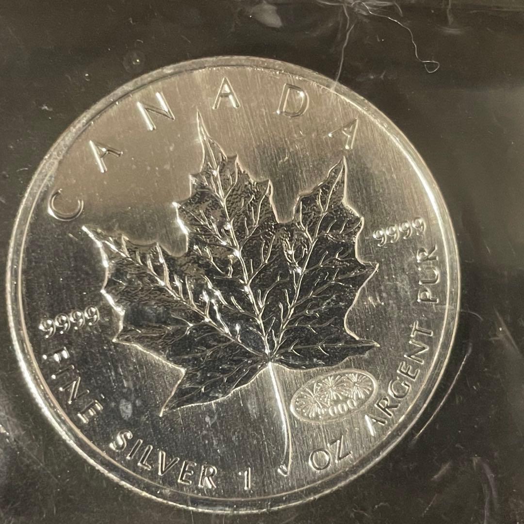 カナダ 9999純銀 1オンス 5ドル 2000年 メープルリーフ銀貨