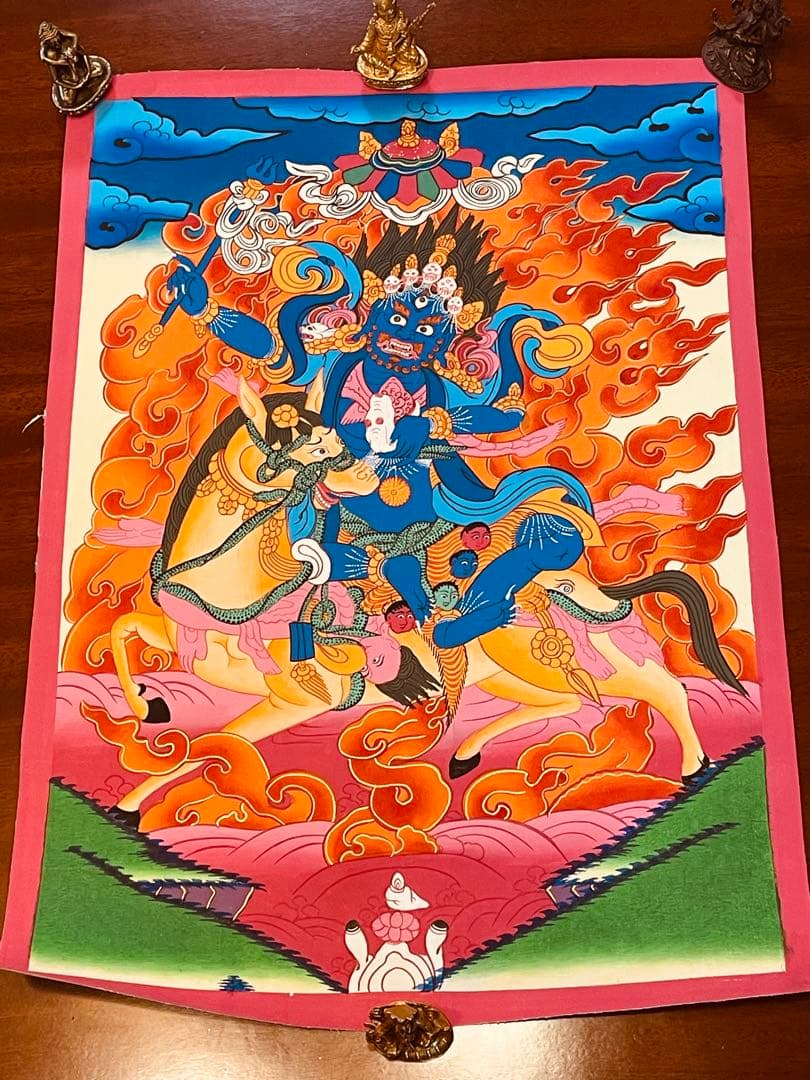 パルデン・ラモ Palden Lhamo 肉筆画 タンカ 曼荼羅 手描き 新品