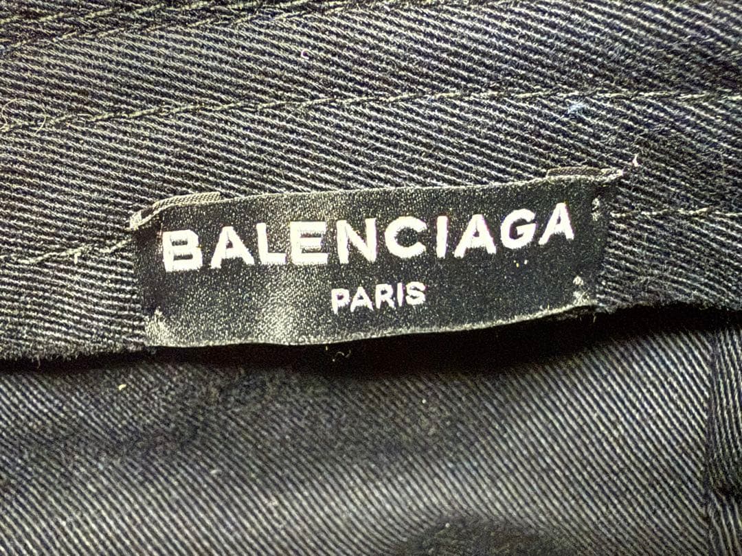 BALENCIAGA 総柄ロゴ キャップ 黒 L59 正規品 鑑定可