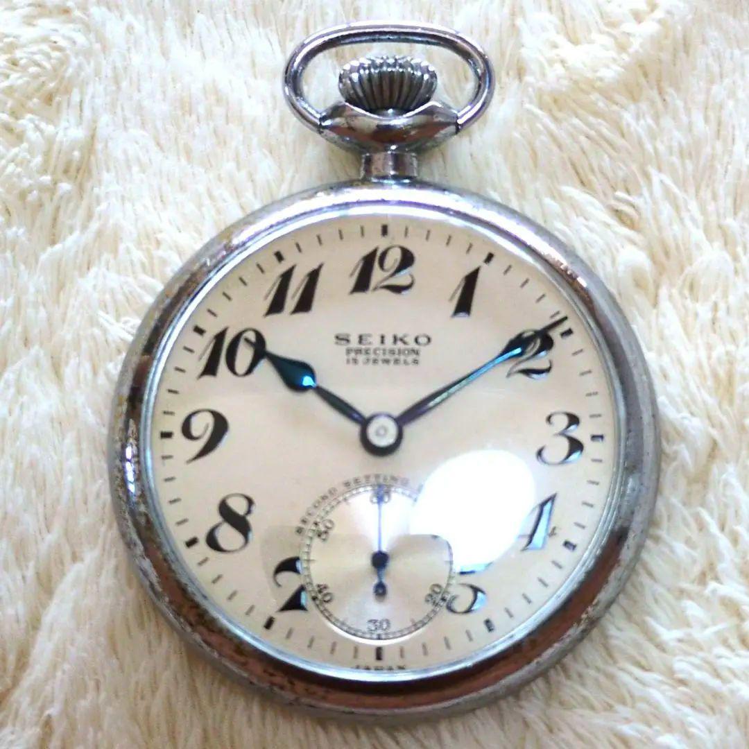鉄道時計 SEIKO機械式懐中時計 阪急(阪急電鉄)阪急社紋 (正常稼動品)