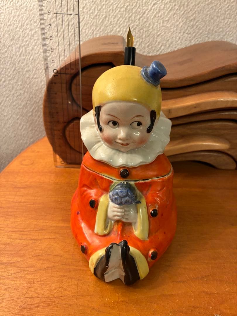 ビンテージ 30s ハーレクイン　ジェスチャー　ピエロ　インクポット　レトロ