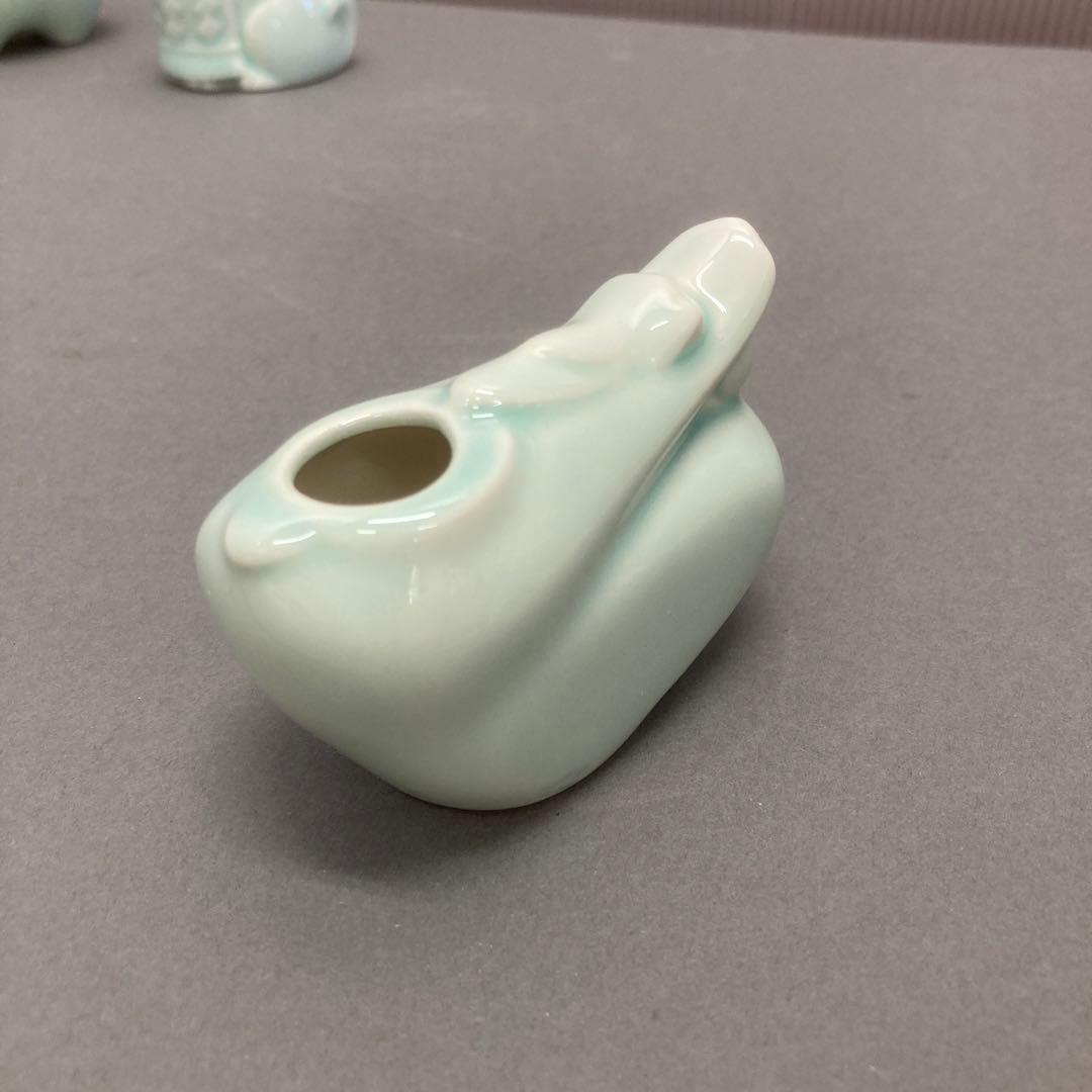 骨董品　青磁　干支　爪楊枝入れ　S128ET
