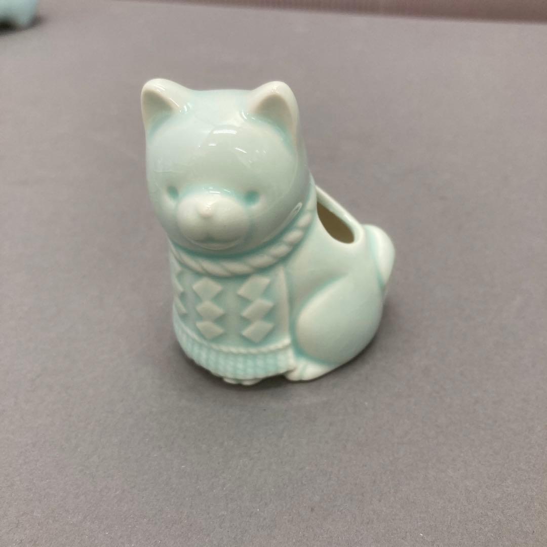 骨董品　青磁　干支　爪楊枝入れ　S128ET