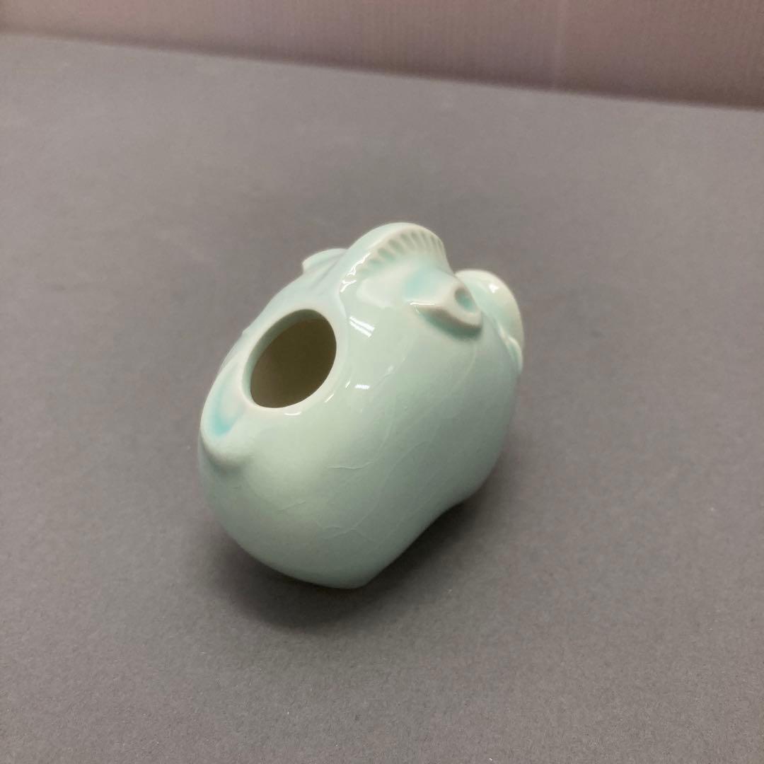 骨董品　青磁　干支　爪楊枝入れ　S128ET