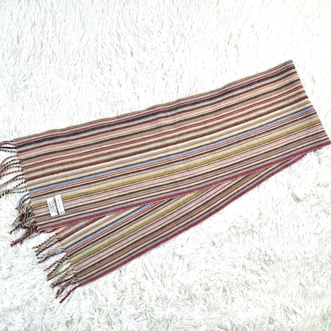 美品 ✨英国製カシミヤ混✨ポールスミス マルチストライプ マフラー ユニセックス