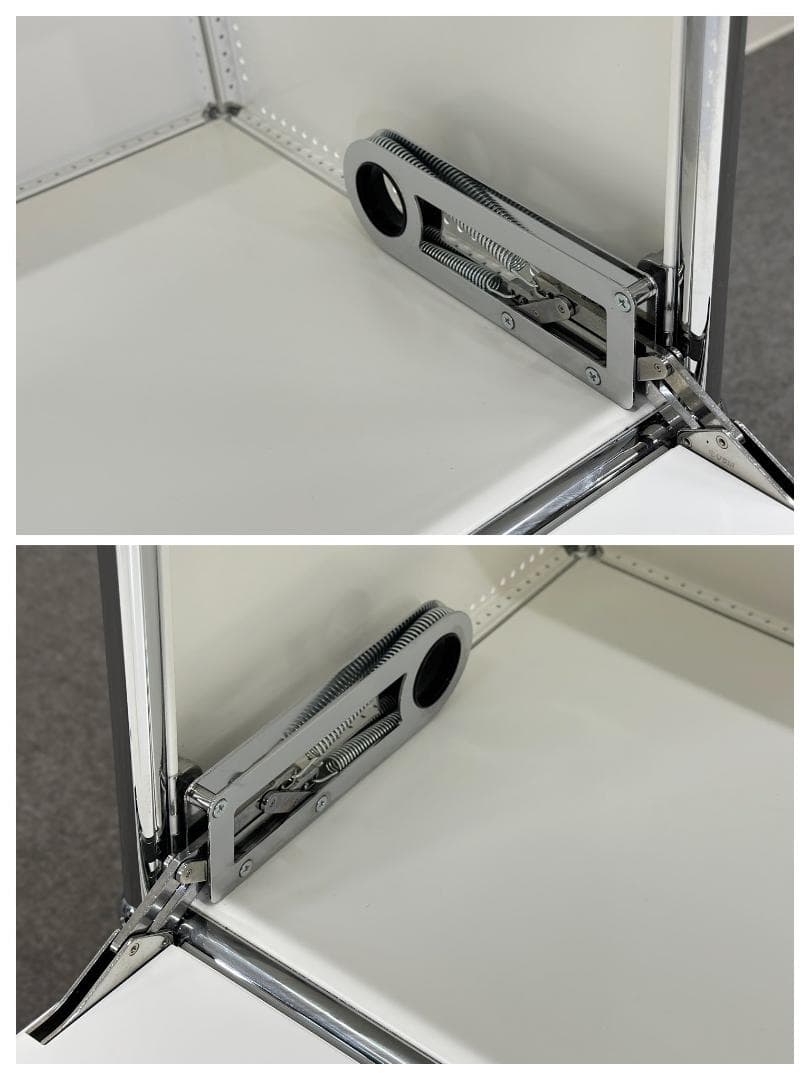 ■USMハラー■キャビネット　1列2段　白　鍵なし　オフィス　リビング　収納