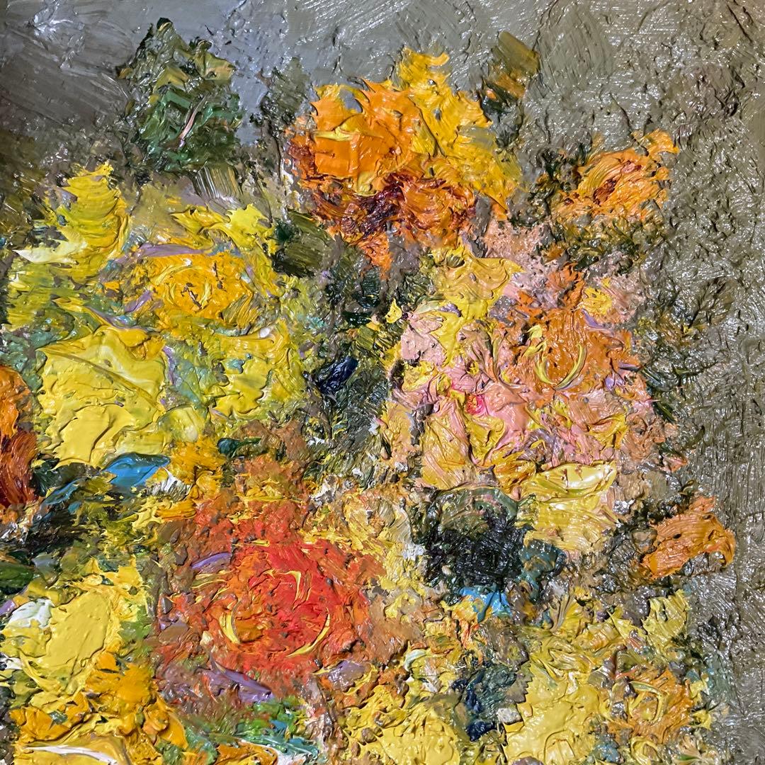 絵画・額縁・油絵・渡部ひでき・薔薇・F6号・美術品・インテリア・雑貨