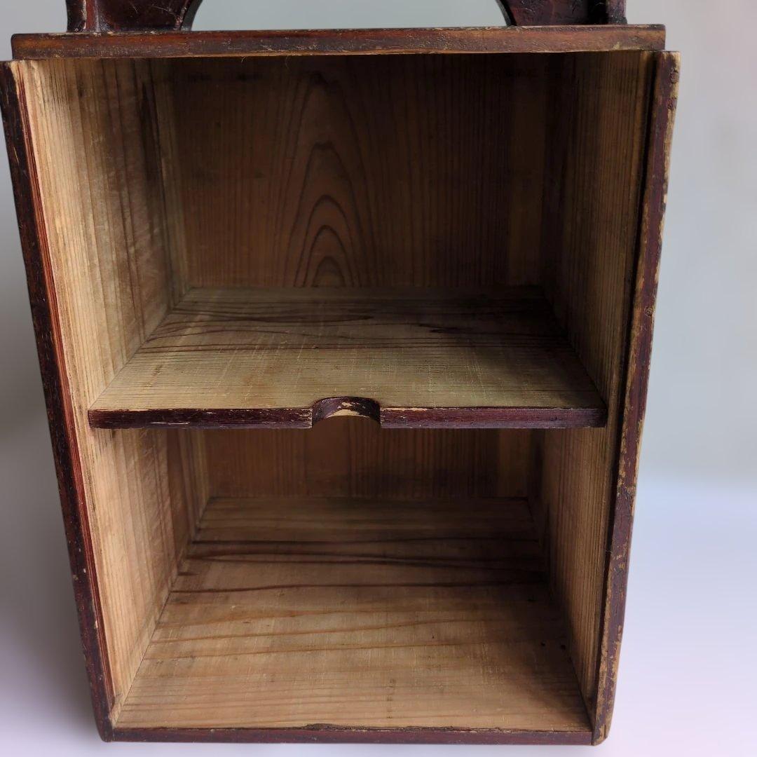 骨董品　訳あり　昔のオカモチ？木製収納箱