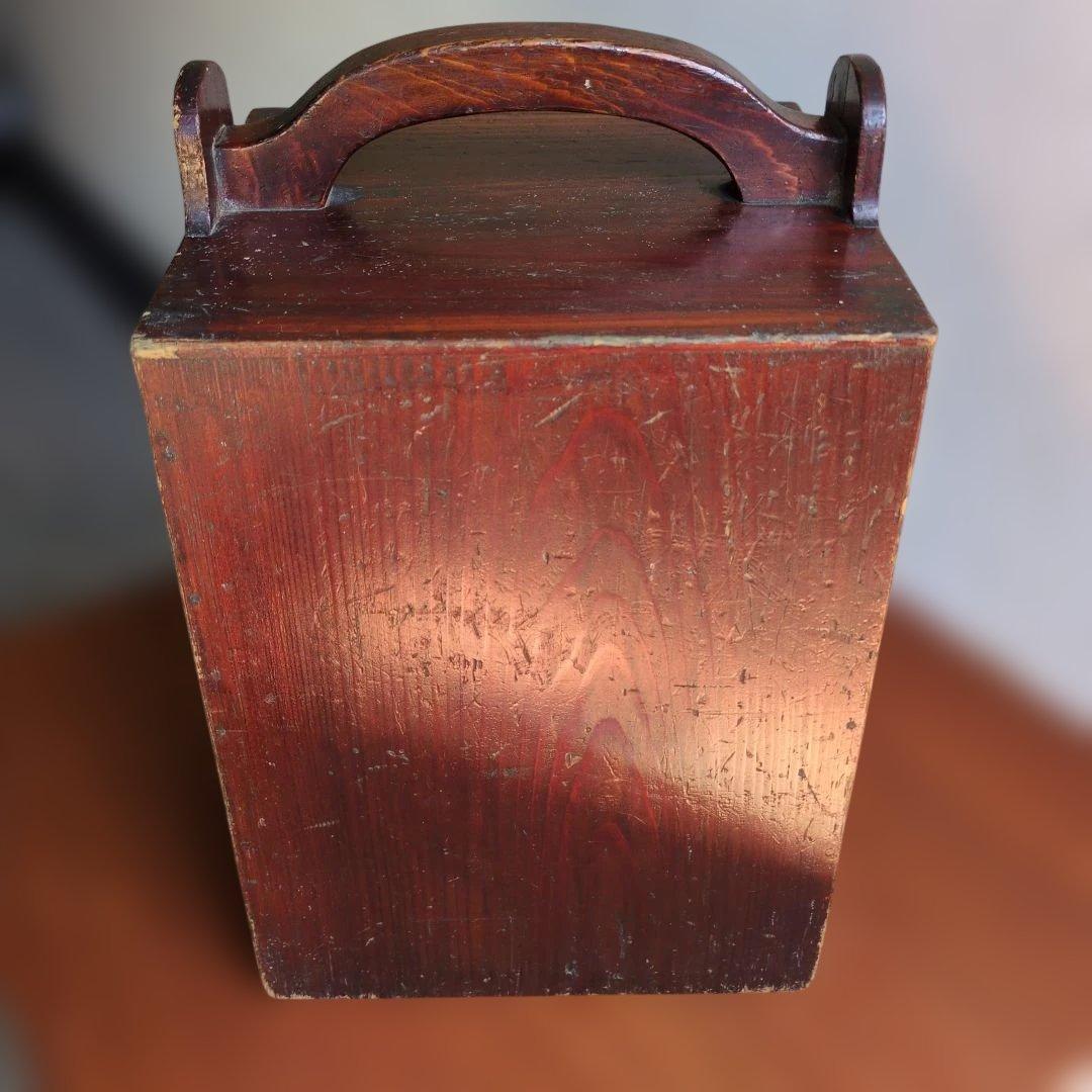 骨董品　訳あり　昔のオカモチ？木製収納箱