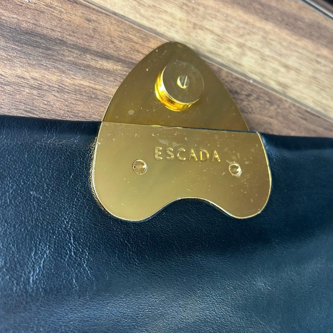 りくる　ESCADA 黒　チェーンショルダーバッグ　キルティング