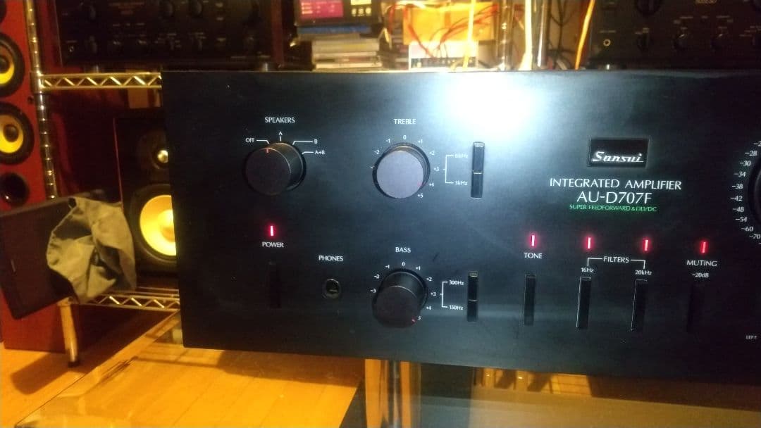SANSUI AU-D707F ブラック ステレオプリメインアンプ メンテ施工済