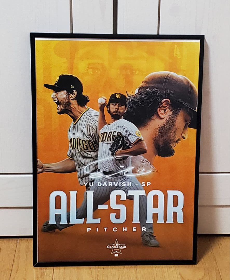 エースパドレス ダルビッシュ有 MLB！A3ポスターフレーム付き⑯セット