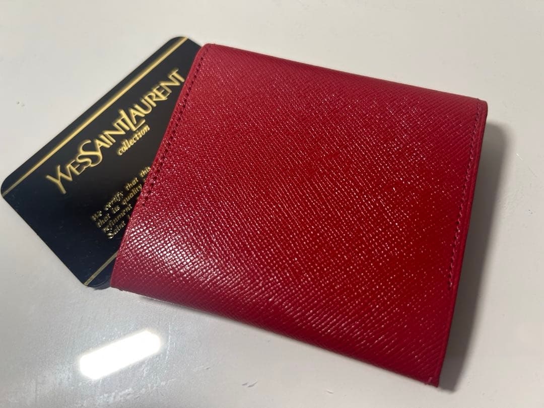 希少 イヴサンローラン 小銭入れ ケース ヴィンテージ 赤 新品未使用