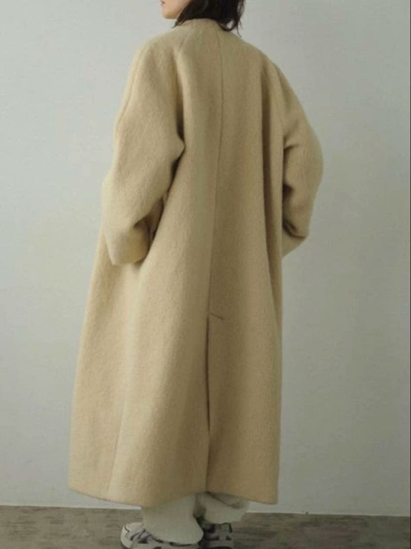 アンヌークanuke Collarless ShaggyCoat シャギーコート