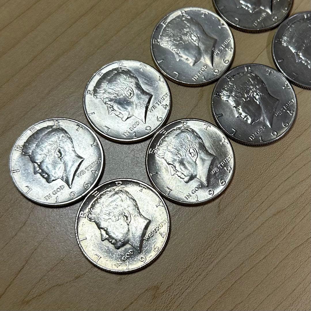 ケネディ ハーフダラー 1964年 10枚 シルバー 銀貨 銀品位90 b