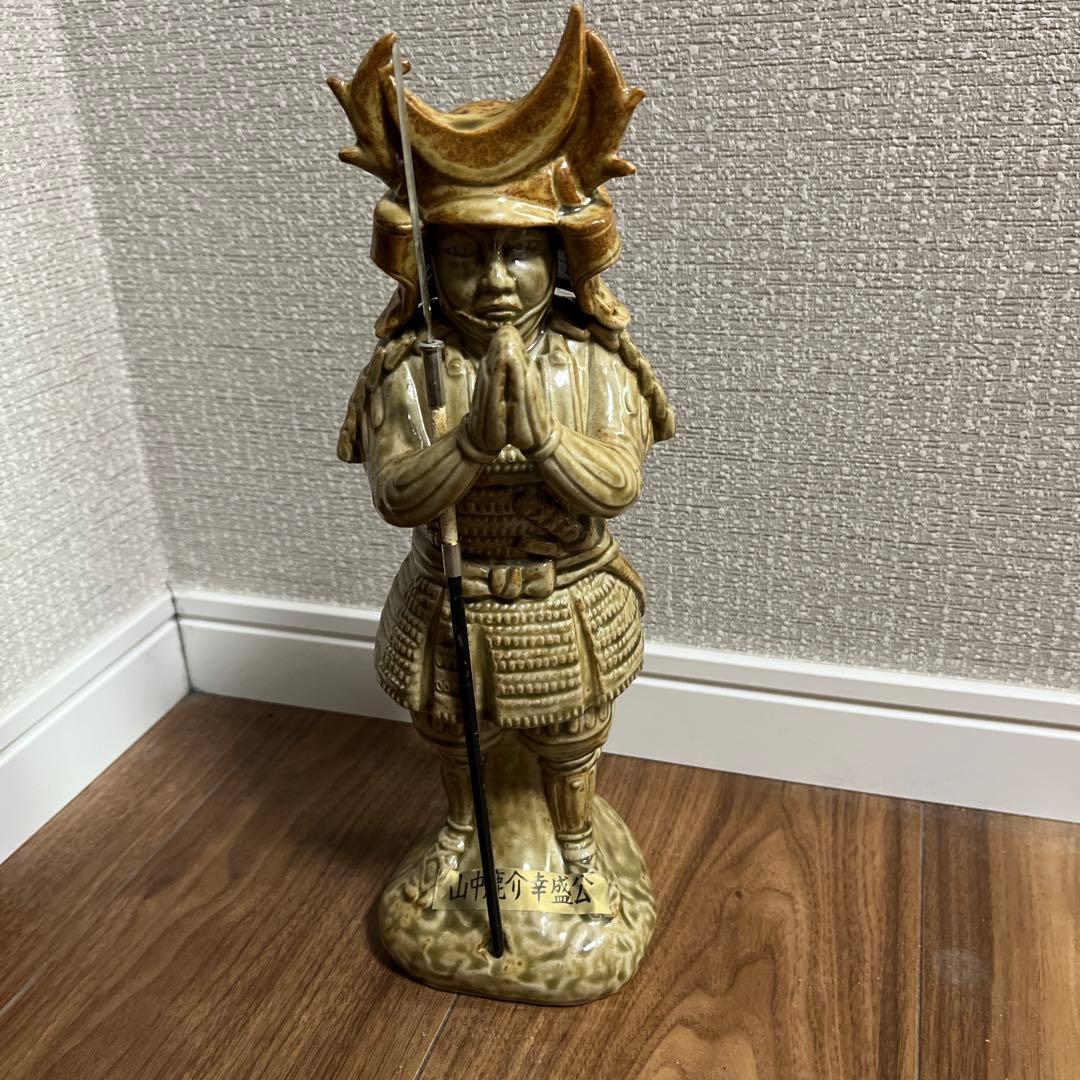 山中鹿介 陶器製 武士像 約30cm 清酒出雲銘酒ほろ酔の入れ物