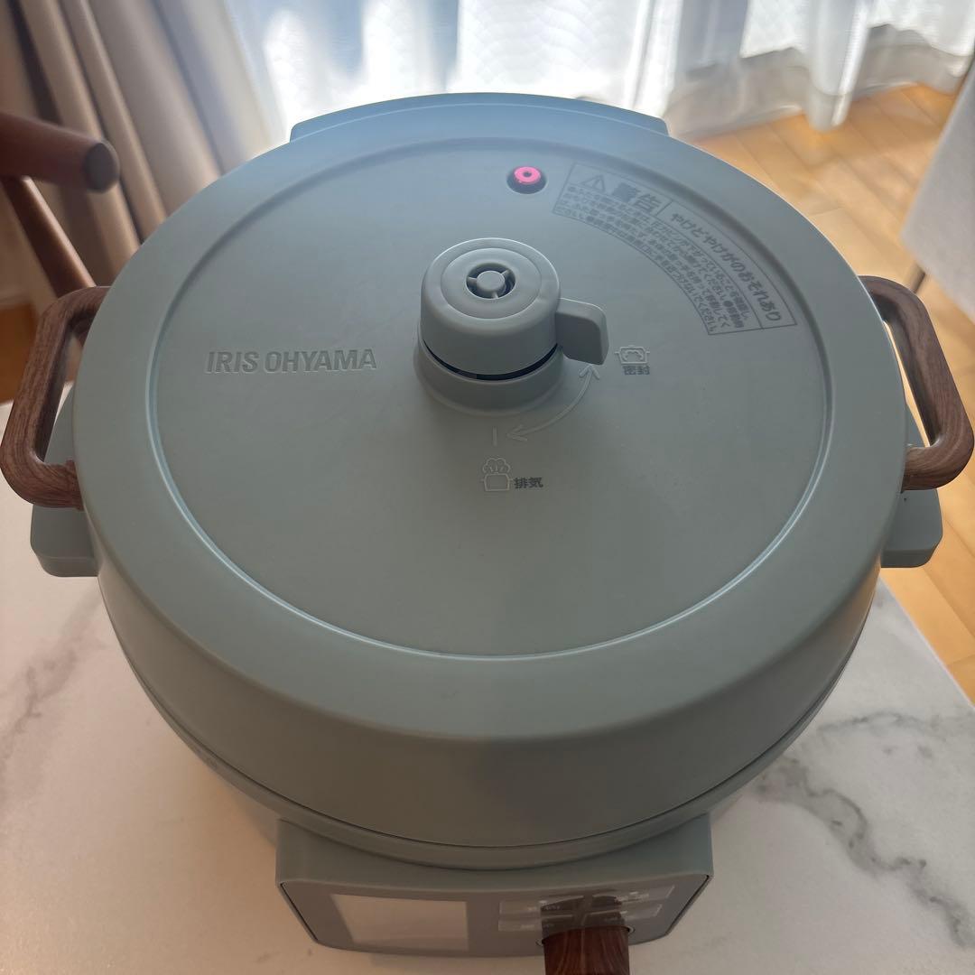 IRIS OHYAMA 電気圧力鍋 グリーン