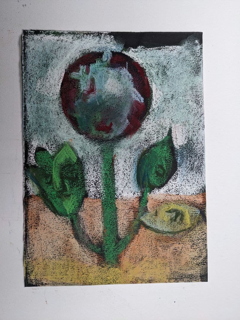 花のパステル画宙花