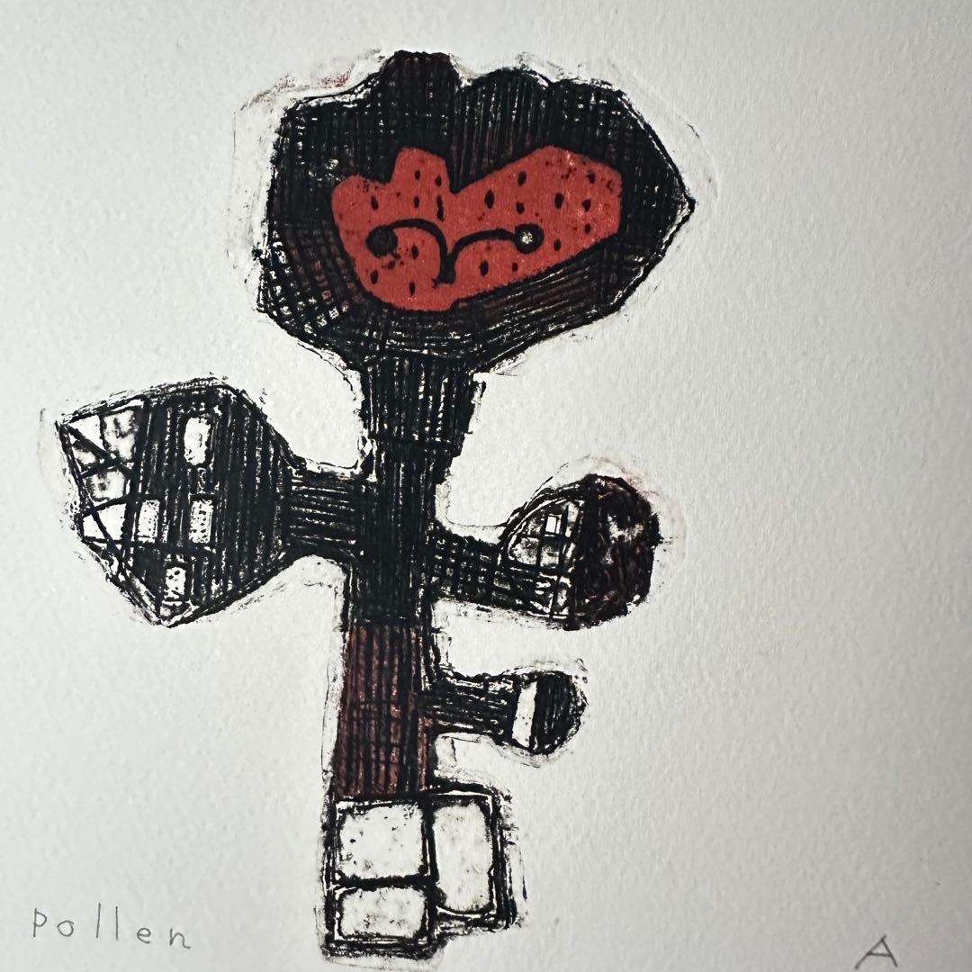 2120様感謝‼️花に蝶‼️アンドー・ヒロミ「POLLEN」限定銅版画署名