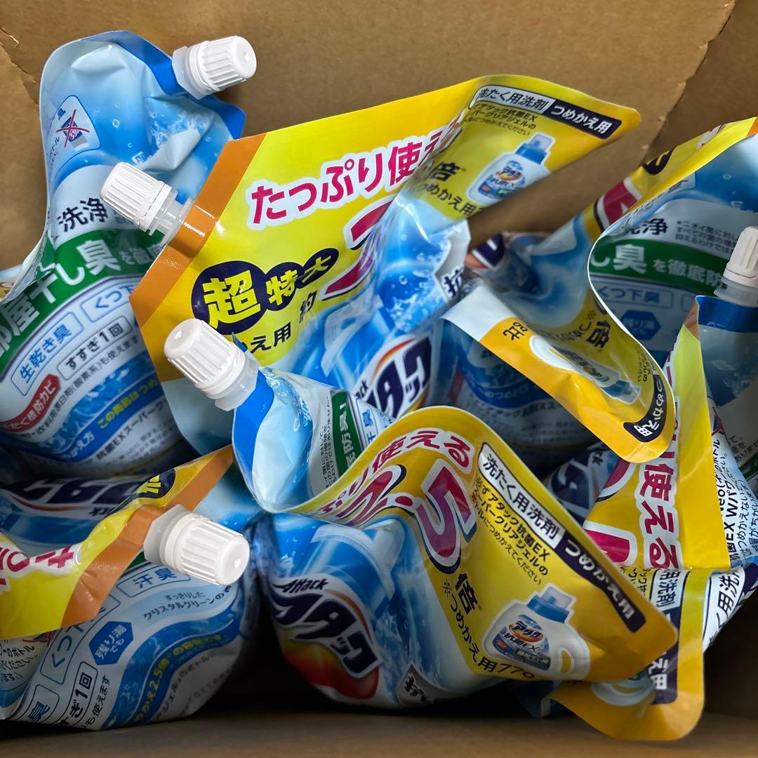 アタック 抗菌EX スーパークリアジェル 洗濯洗剤 液体 詰替 1.9kg 6個