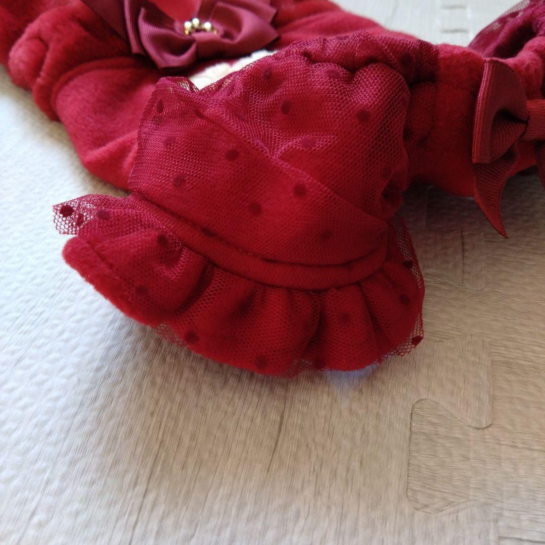 CanNanaクマ刺繍付き赤犬服