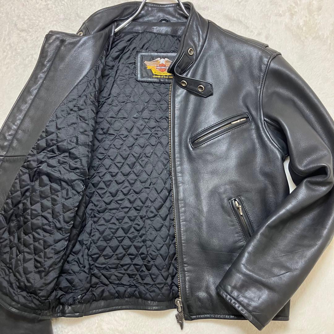 ハーレーダビッドソン 裏地キルティング 本革 肉厚 レザージャケット ライダース