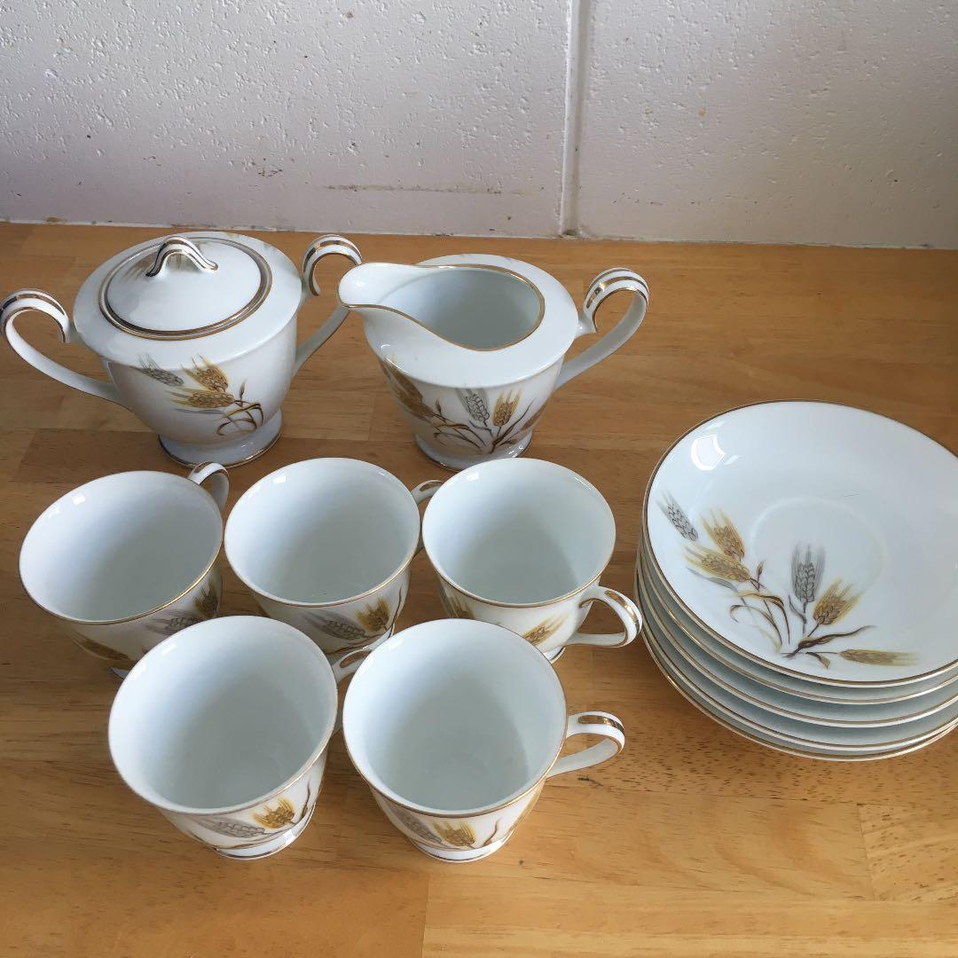 オールドノリタケ　麦の穂柄セット