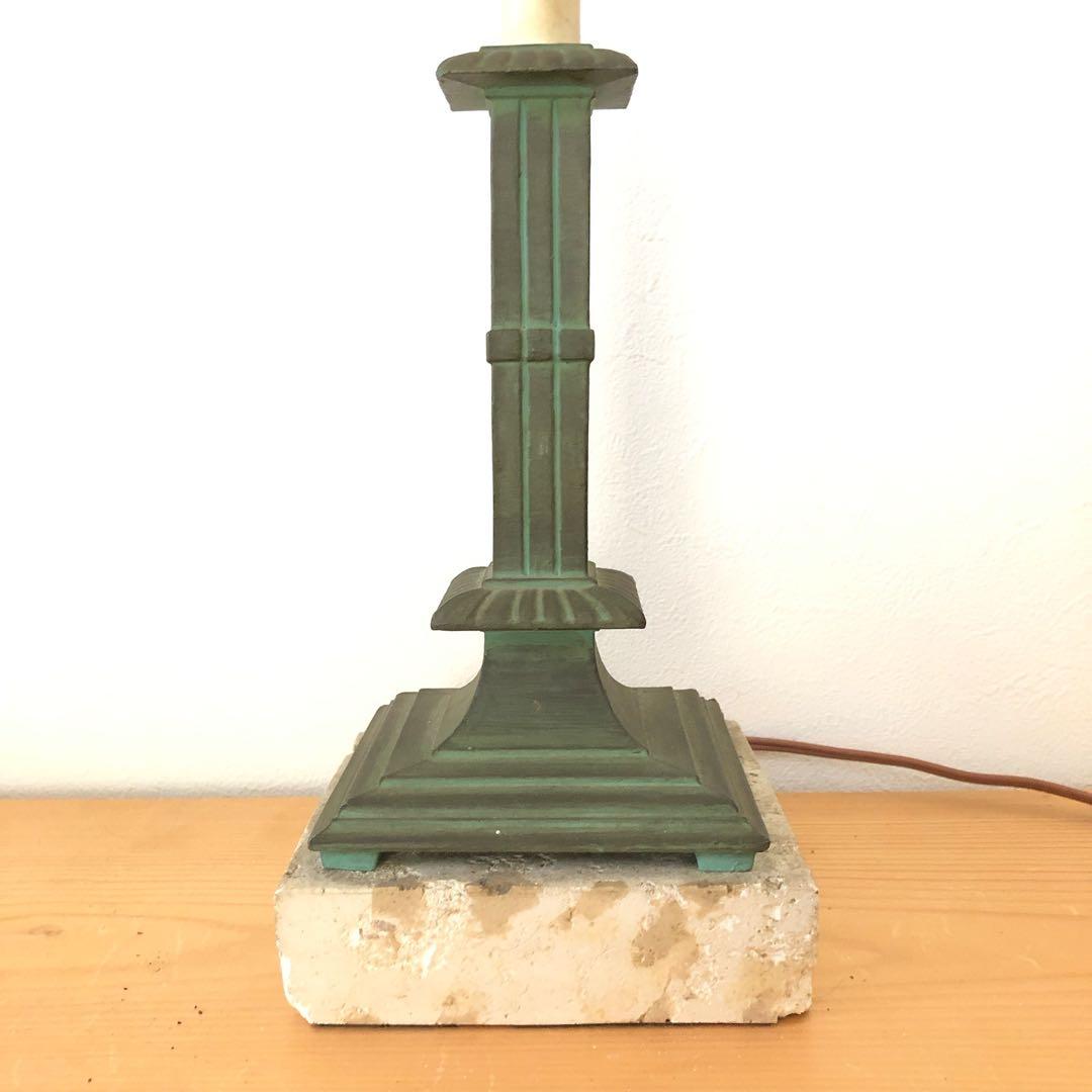 電球付　銅製のスタンドライト　アメリカ製　アンティーク　ブロカント