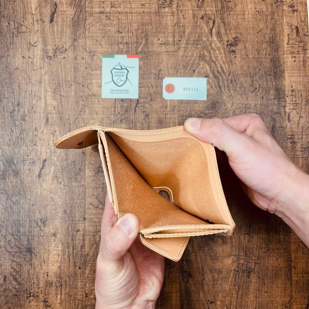 サドルレザー ヌメ革 三つ折り財布 メンズ財布 長財布 本革 ハンドメイド