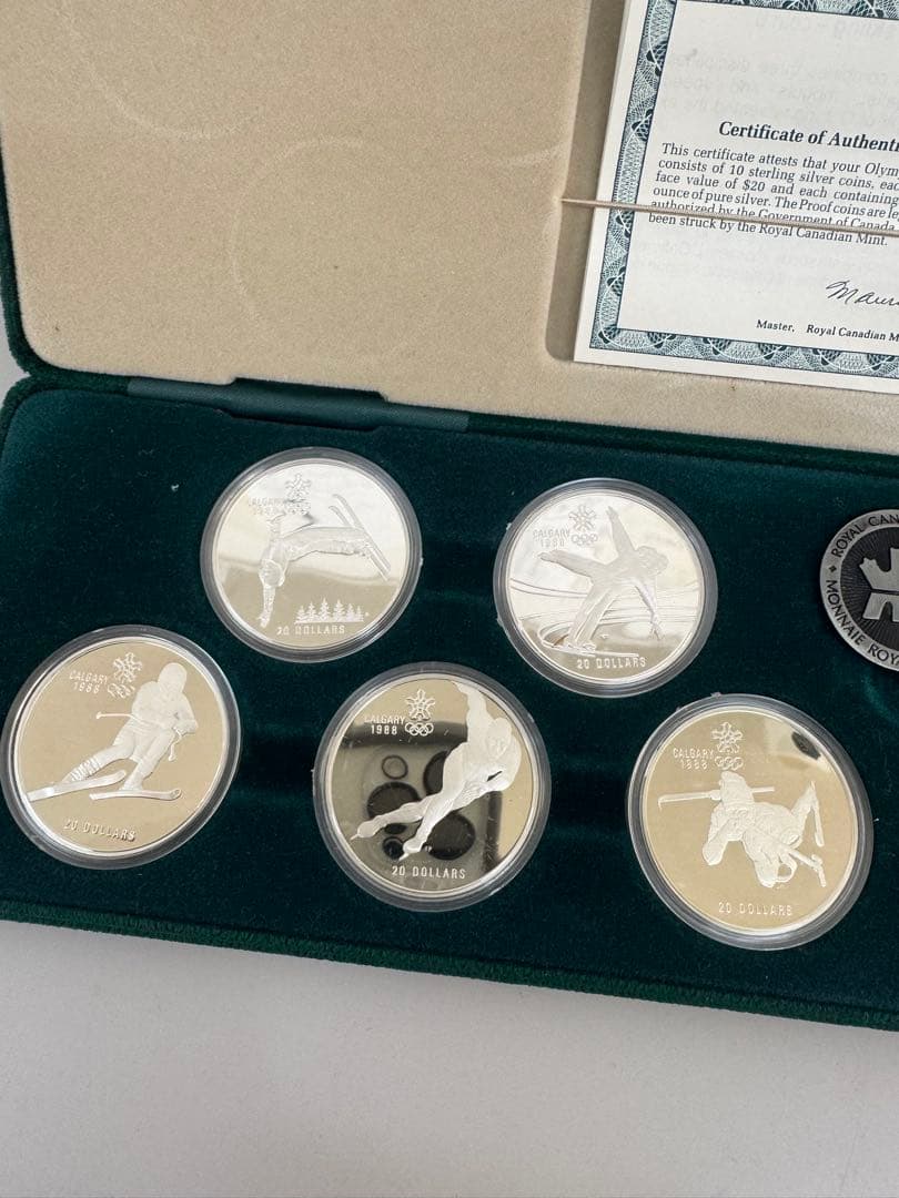 【希少】カナダカルガリーオリンピック　記念銀貨 1988年　10枚セット