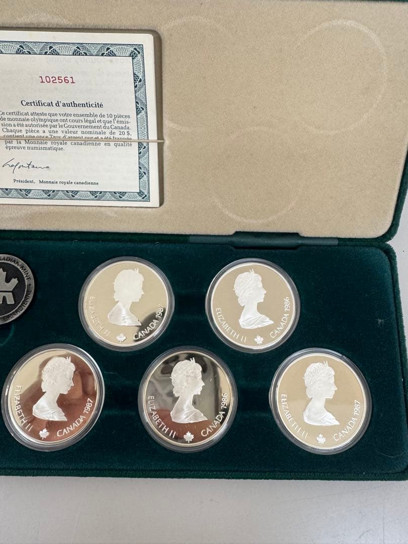 【希少】カナダカルガリーオリンピック　記念銀貨 1988年　10枚セット