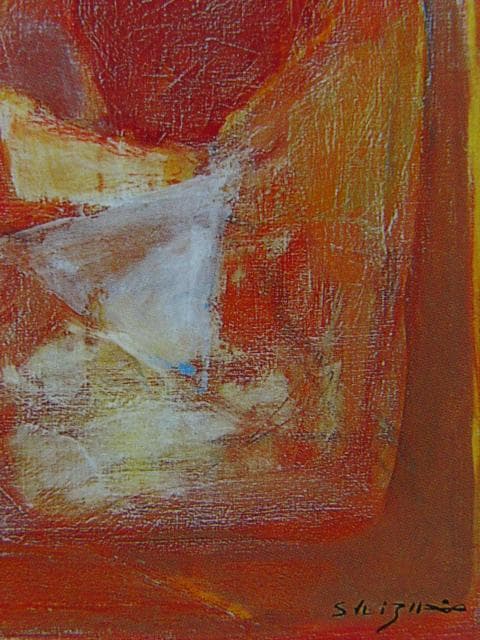 斎藤静輝、人々、希少画集画、新品高級額・額装付、状態良好