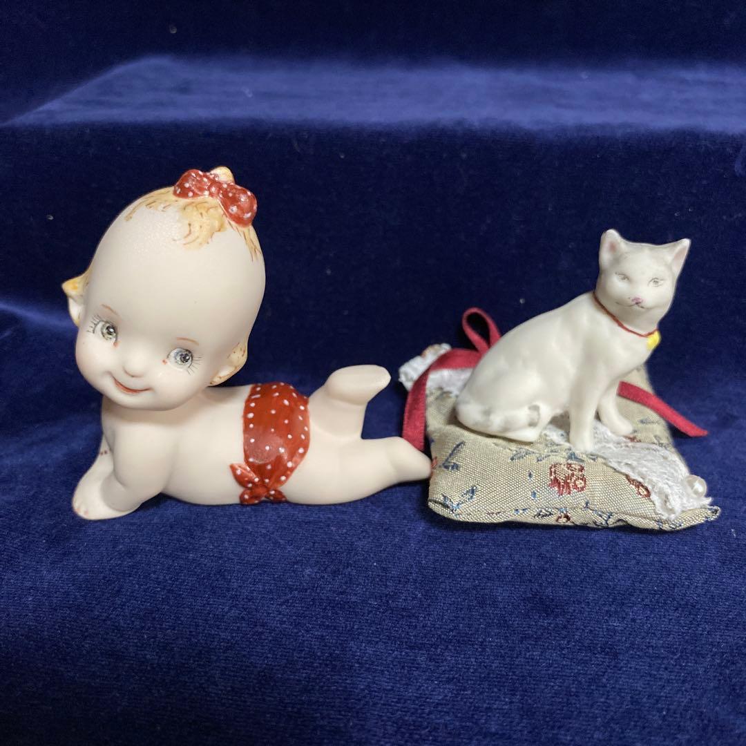 アンティークミニクッション8個グーグリベビー猫のタマちゃん