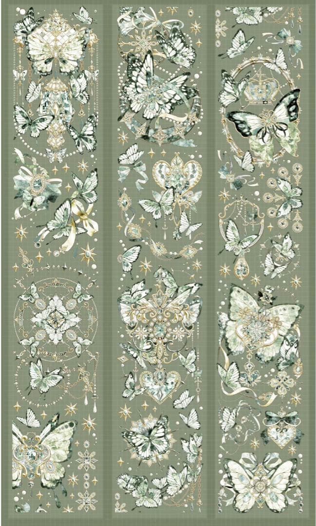 M1278.一木一横 硫晶翠蝶 マスキングテープ 贝壳光PET