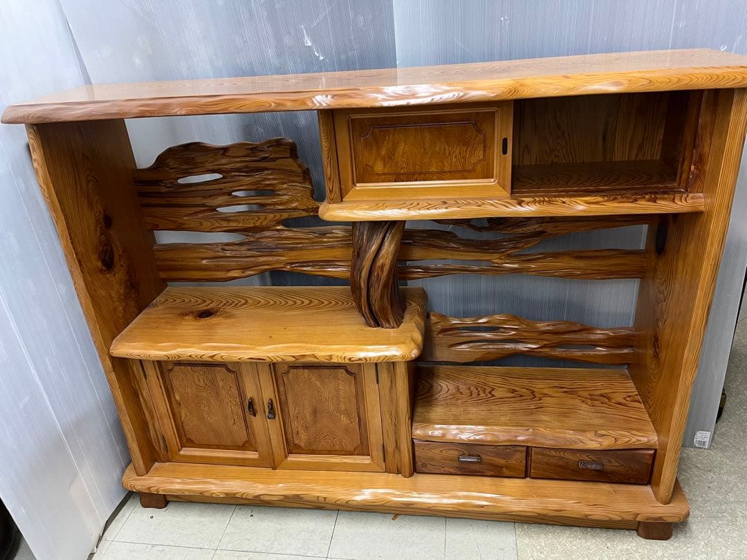 貴重　屋久杉 良質杢 飾り棚 茶棚 サイドボード リビングボード 茶箪笥