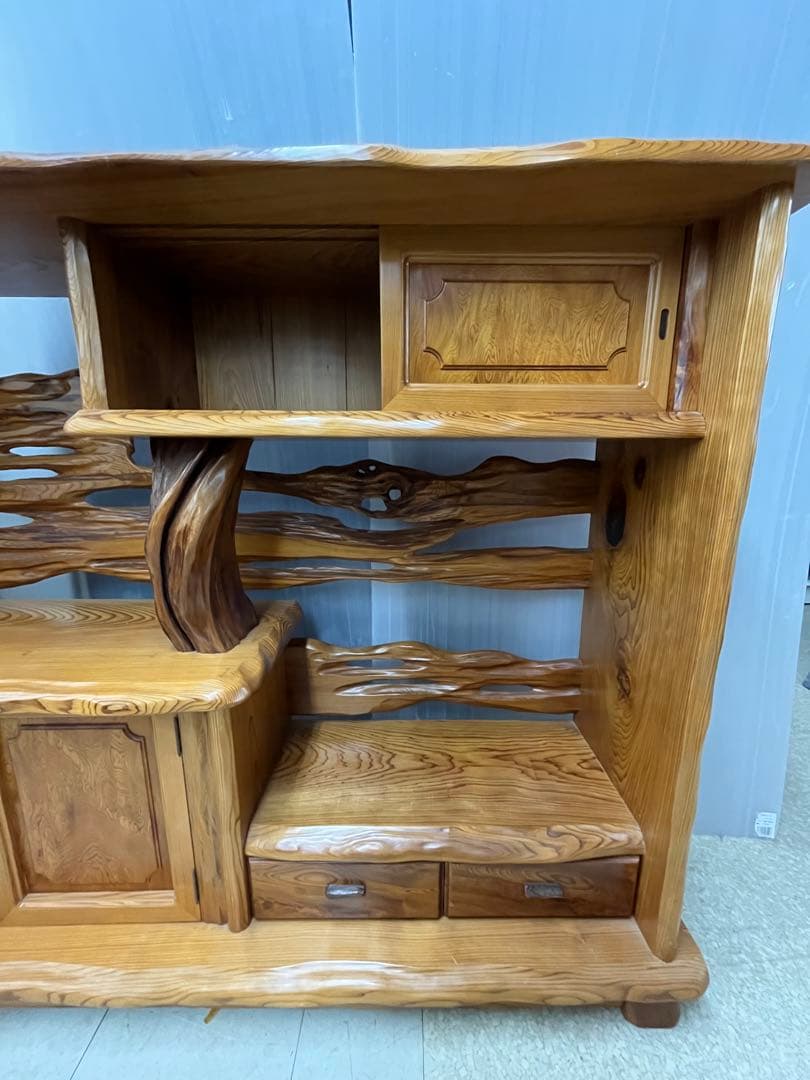 貴重　屋久杉 良質杢 飾り棚 茶棚 サイドボード リビングボード 茶箪笥