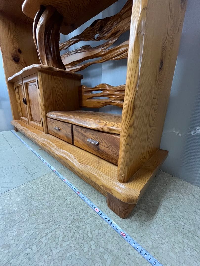 貴重　屋久杉 良質杢 飾り棚 茶棚 サイドボード リビングボード 茶箪笥