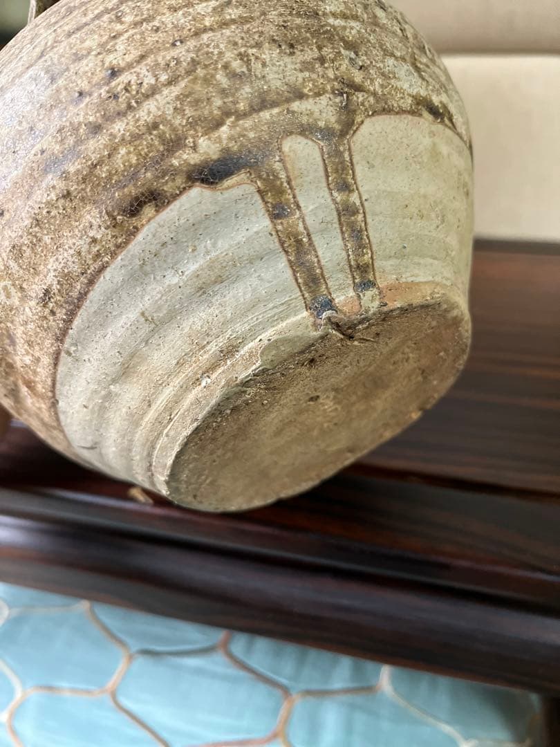 古陶器　骨董　茶壺 花瓶　四つ耳 アンティーク壺　骨董壺